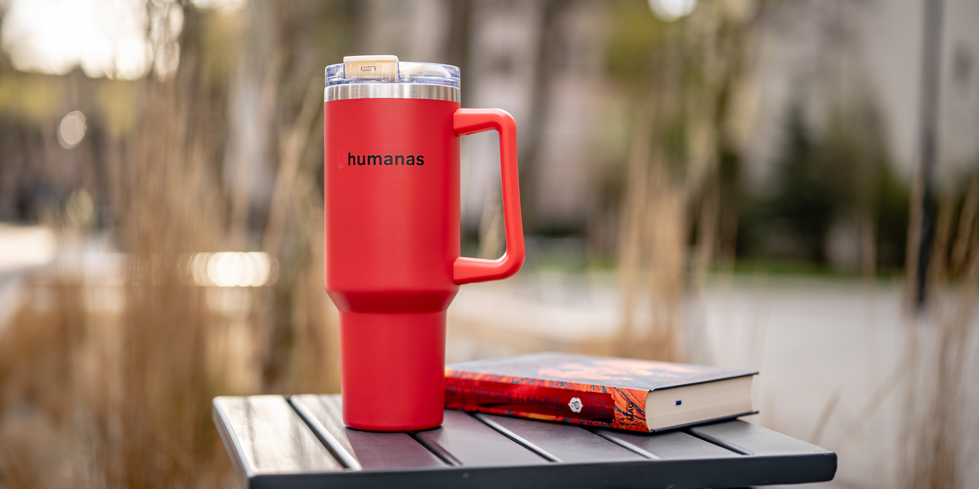 Kubek termiczny Humanas Viva 1200 ml - czerwony